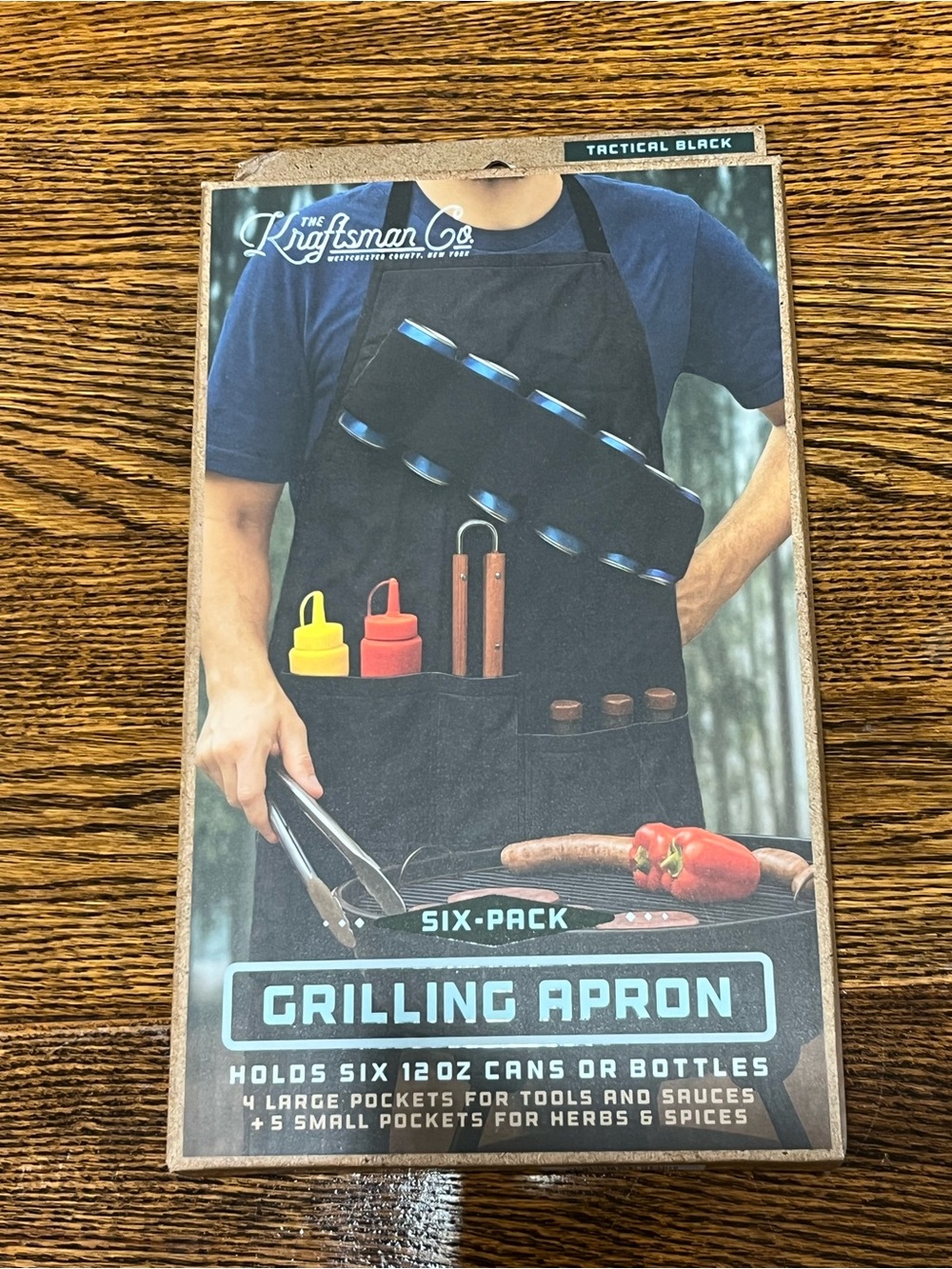 The Kraftsman Co. Six-Pack Grilling Apron – Tactical Black BBQ Apron w/ Pockets